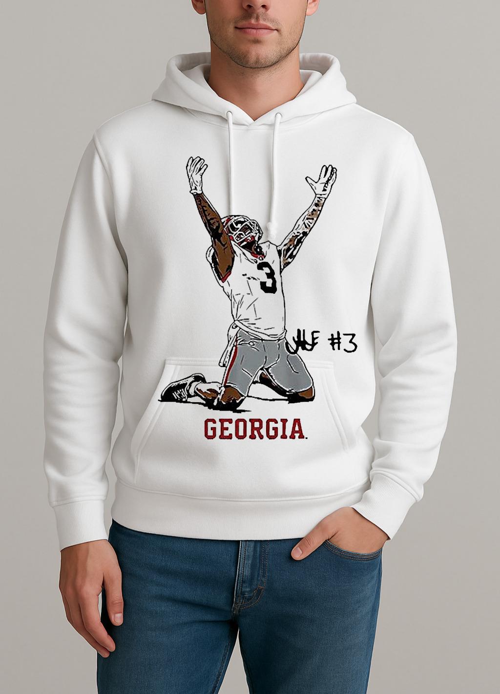 Nate Frazier Georgia Bulldogs Football End Zone Celebration Signature Unisexhoodie