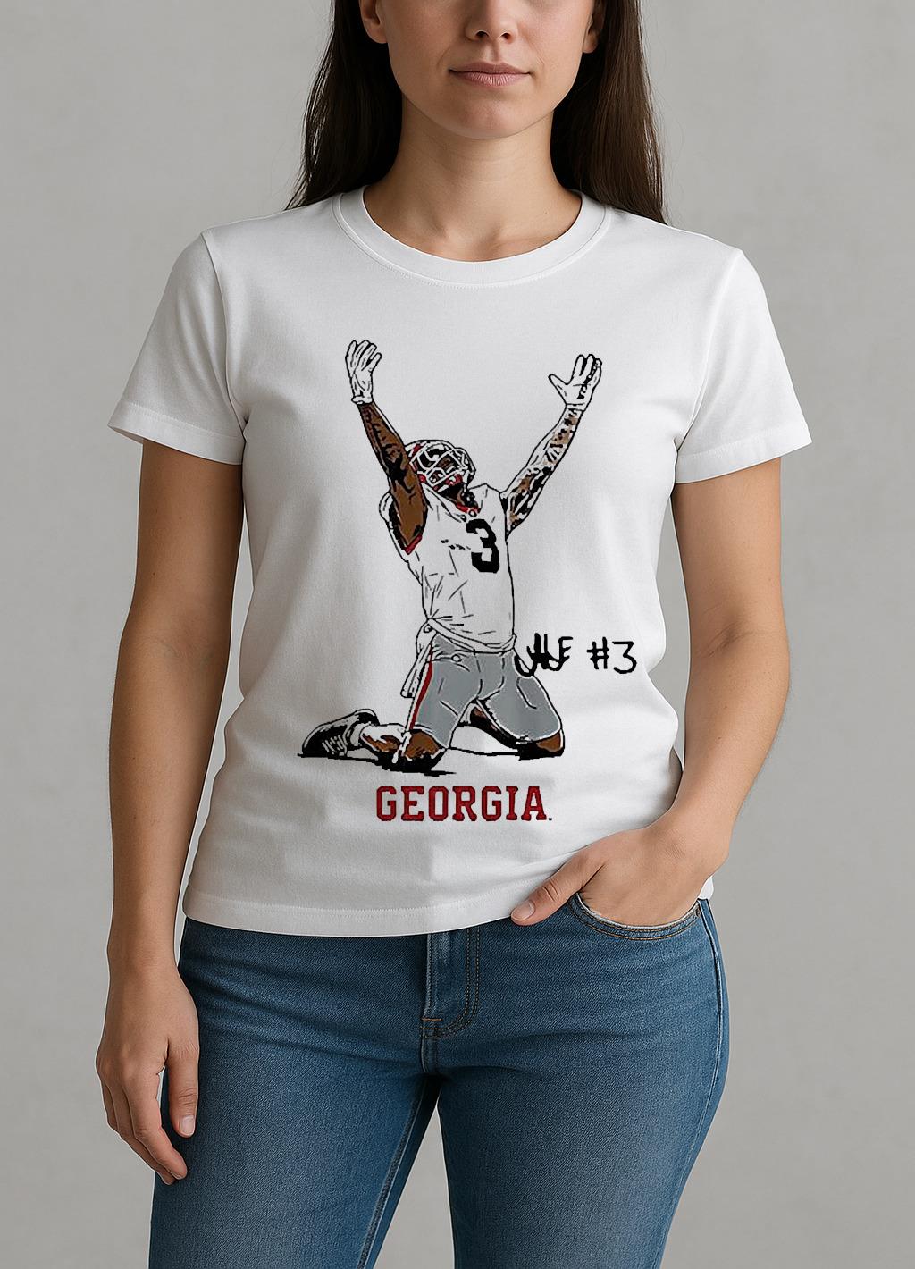 Nate Frazier Georgia Bulldogs Football End Zone Celebration Signature W-tee