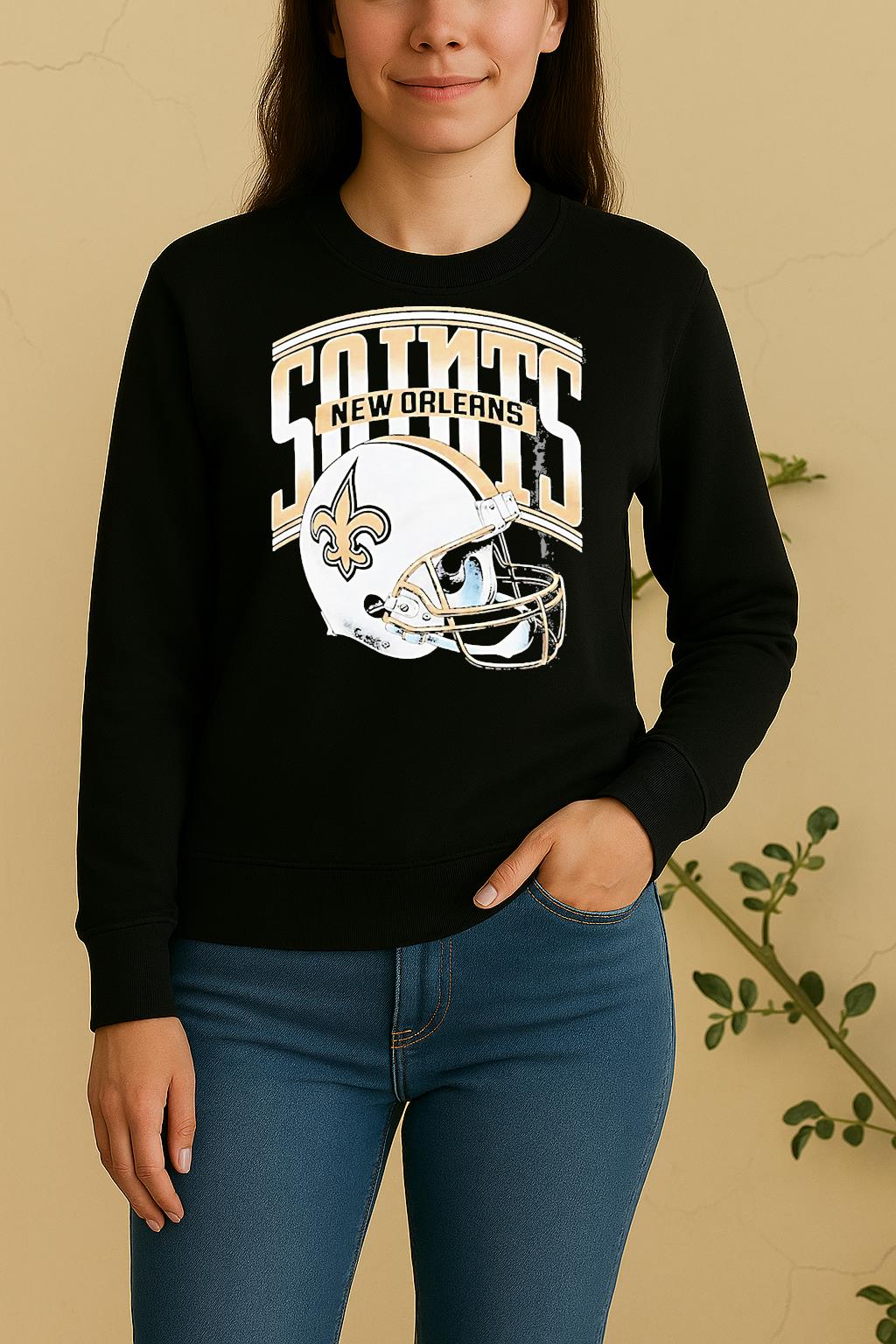 New Orleans Saints Gradient Helmet Sweater