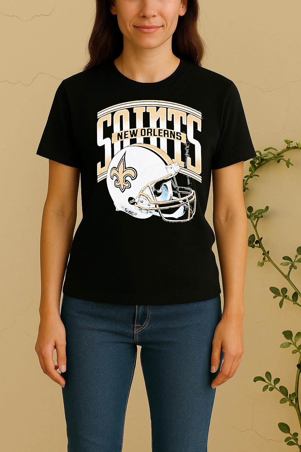 New Orleans Saints Gradient Helmet Women Shirt