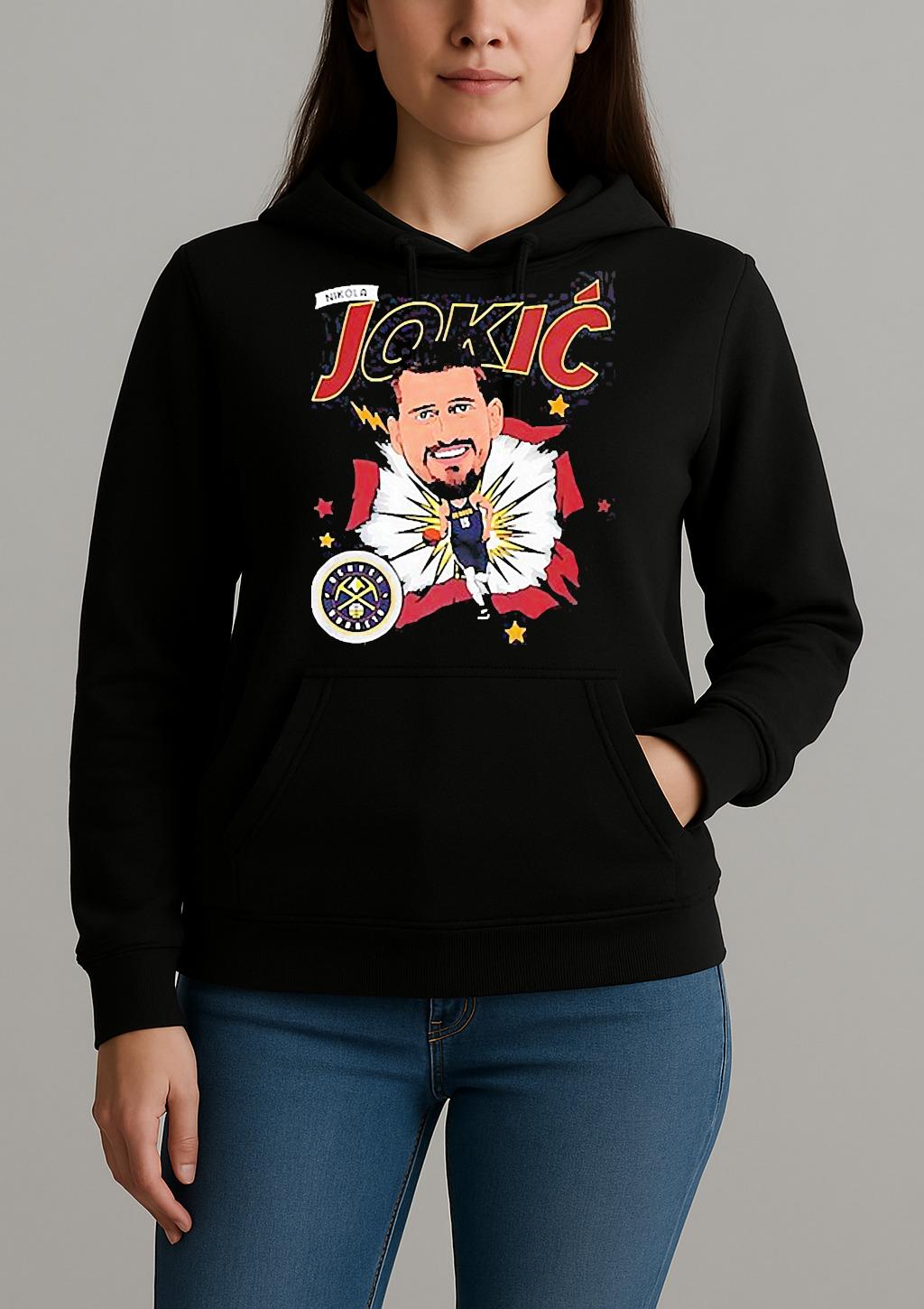 Nikola Jokic Denver Nuggets Caricature 25 Unisexhoodie