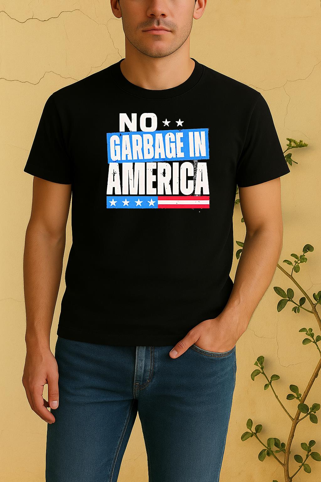 No Garbage In America Shirt by Bino Shirt – Custom Graphic T-Shirt