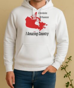 Official 3 Territories 10 Provinces 1 Amazing Country Canada Map Unisex Hoodie