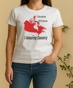 Official 3 Territories 10 Provinces 1 Amazing Country Canada Map Women Shirt