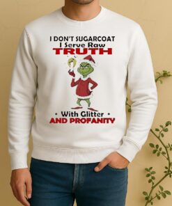 Official Grinch I Dont Sugarcoat I Serve Raw Ruth With Glitter Christmas Sweater