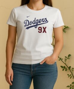 Official Los Angeles Dodgers Nike 9X Champs Women Shirt