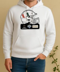 Official Miami Hurricanes Playoff Quarterfinal 2025 Cotton Bowl Helmet Unisex Hoodie
