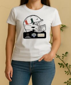 Official Miami Hurricanes Playoff Quarterfinal 2025 Cotton Bowl Helmet Women Shirt