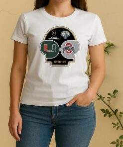 Official Miami Vs Ohio State Playoff Quarterfinal 2025 Goodyear Cotton Bowl Women Shirt