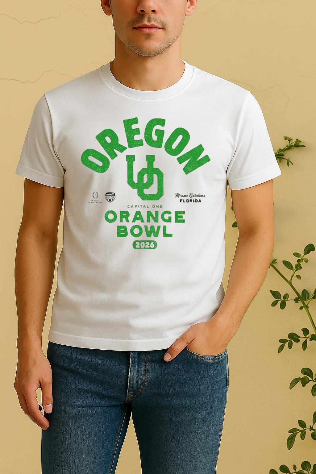 Official Oregon Ducks 2026 Capital One Orange Bowl Bound Cfp Shirt by Bino Shirt – Custom Graphic T-Shirt