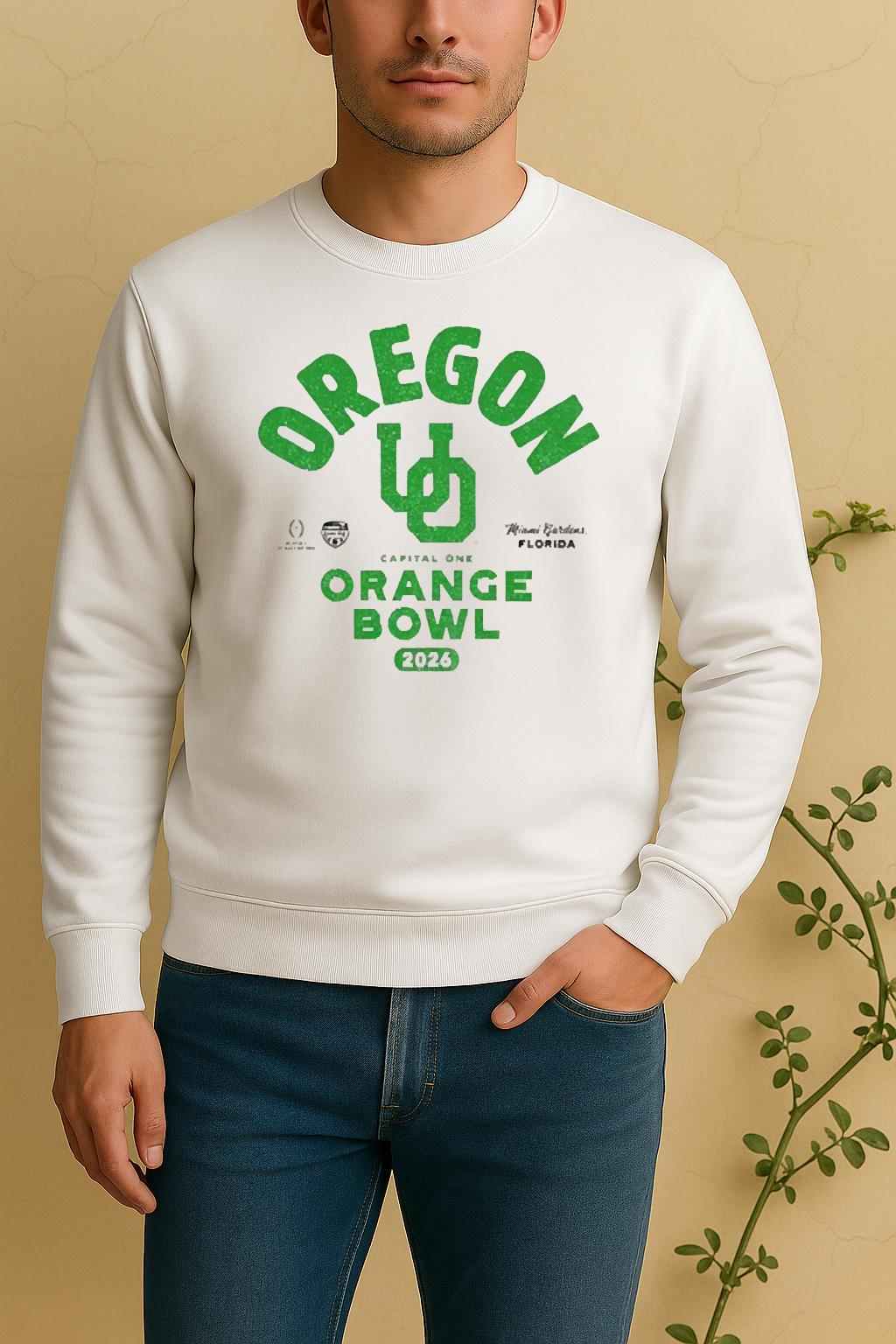 Official Oregon Ducks 2026 Capital One Orange Bowl Bound Cfp Sweater