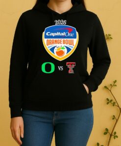 Official Oregon Ducks Vs Texas Tech Red Raiders 2026 Capital One Orange Bowl Unisex Hoodie