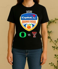 Official Oregon Ducks Vs Texas Tech Red Raiders 2026 Capital One Orange Bowl Women Shirt
