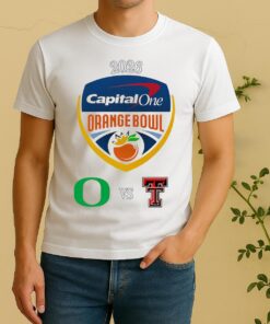 Official Oregon Ducks Vs Texas Tech Red Raiders 2026 One Orange Bowl Cfp Quarterfinal Hard Rock Stadium Miami Gardens Fl January 1 2026 Shirt