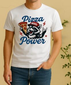 Official Raccoon Pizza Power Usa America Red Hat Graphic Shirt