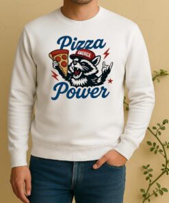 Official Raccoon Pizza Power Usa America Red Hat Graphic Sweater