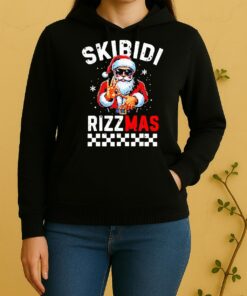 Official Rizz Christmas Santa 6 7 Xmas Skibidi Rizzmas Unisex Hoodie
