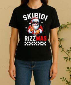 Official Rizz Christmas Santa 6 7 Xmas Skibidi Rizzmas Women Shirt