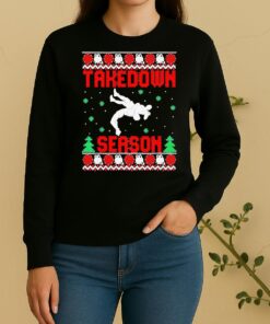 Official Takedown Season Guys Wrestling Ugly Christmas Sweater