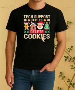 Official Tech Support Here To Delete Cookies Christmas Shirt