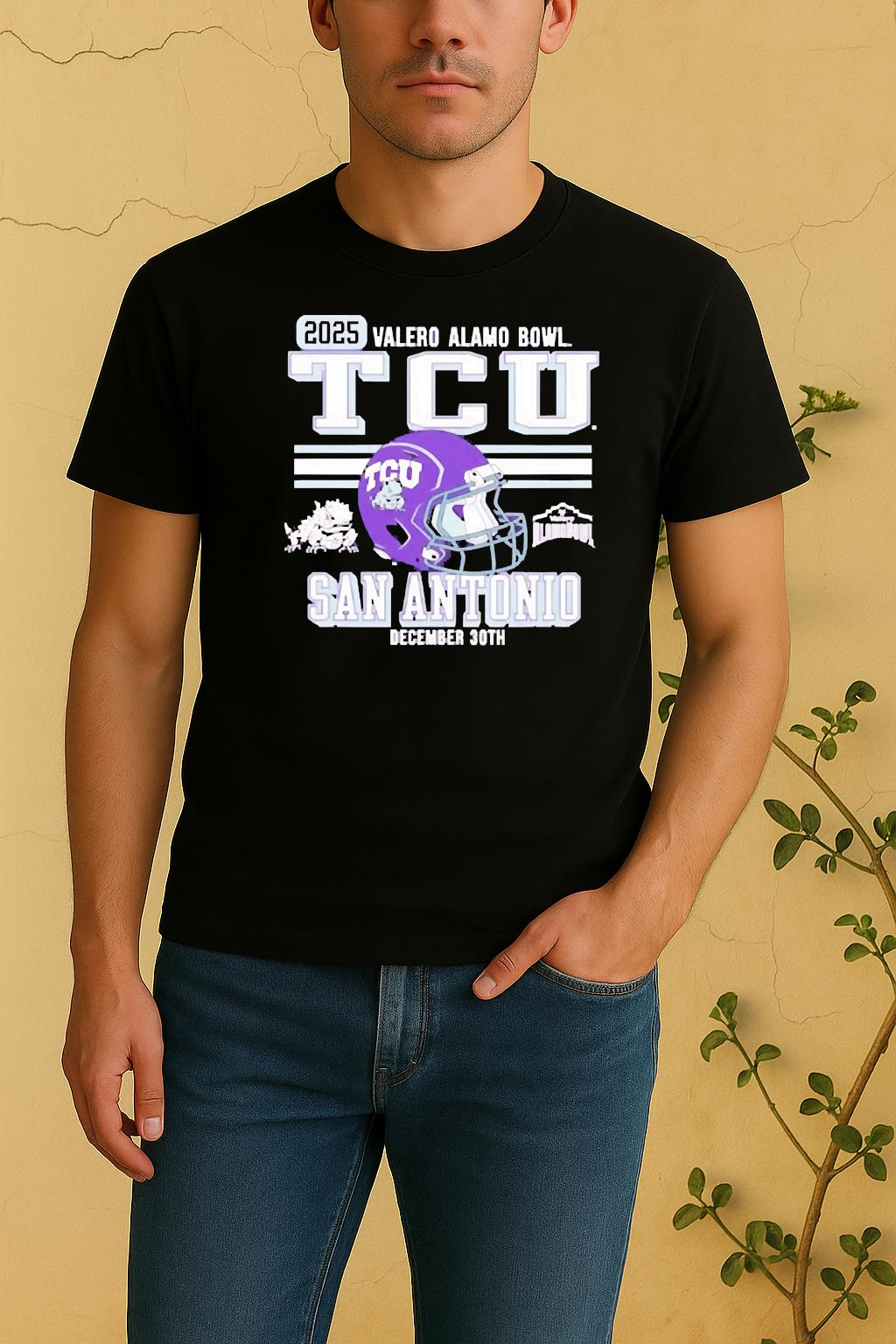 Official Texas Christian Horned Frogs Football 2025 Alamo Bowl Bound Shirt by Bino Shirt – Custom Graphic T-Shirt