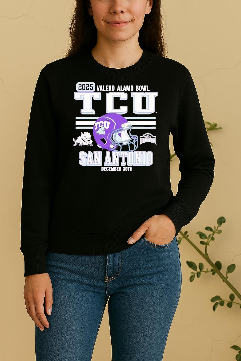 Official Texas Christian Horned Frogs Football 2025 Alamo Bowl Bound Sweater