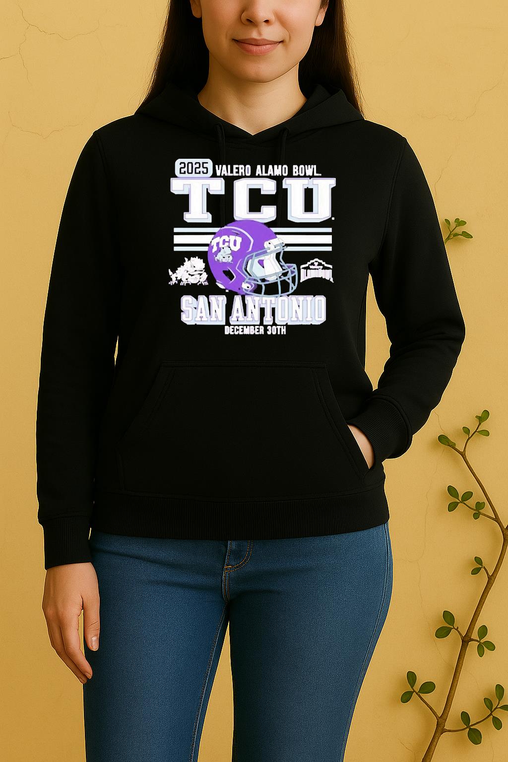 Official Texas Christian Horned Frogs Football 2025 Alamo Bowl Bound Unisex Hoodie