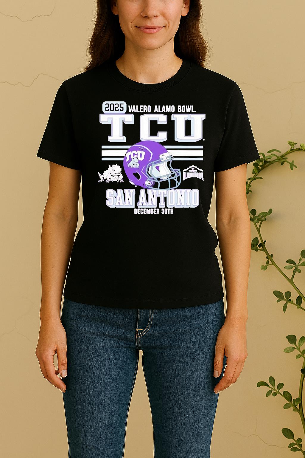 Official Texas Christian Horned Frogs Football 2025 Alamo Bowl Bound Women Shirt