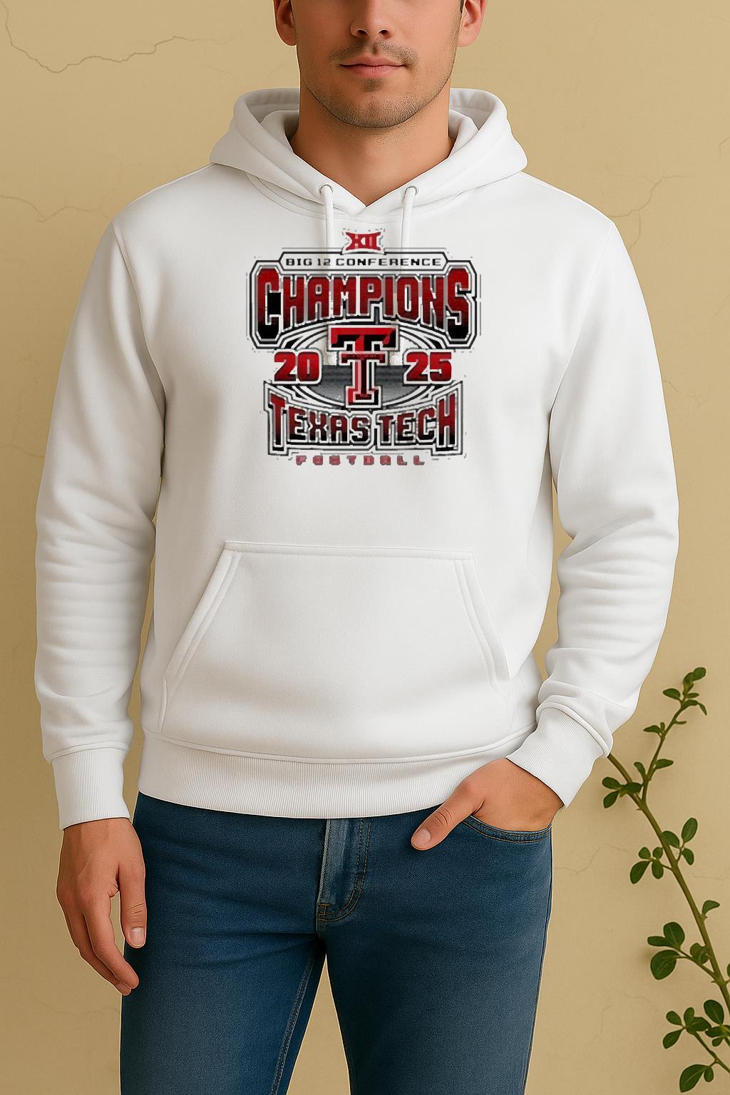 Official Texas Tech Red Raiders 2025 2026 Big 12 Champs Grid Iron Unisex Hoodie