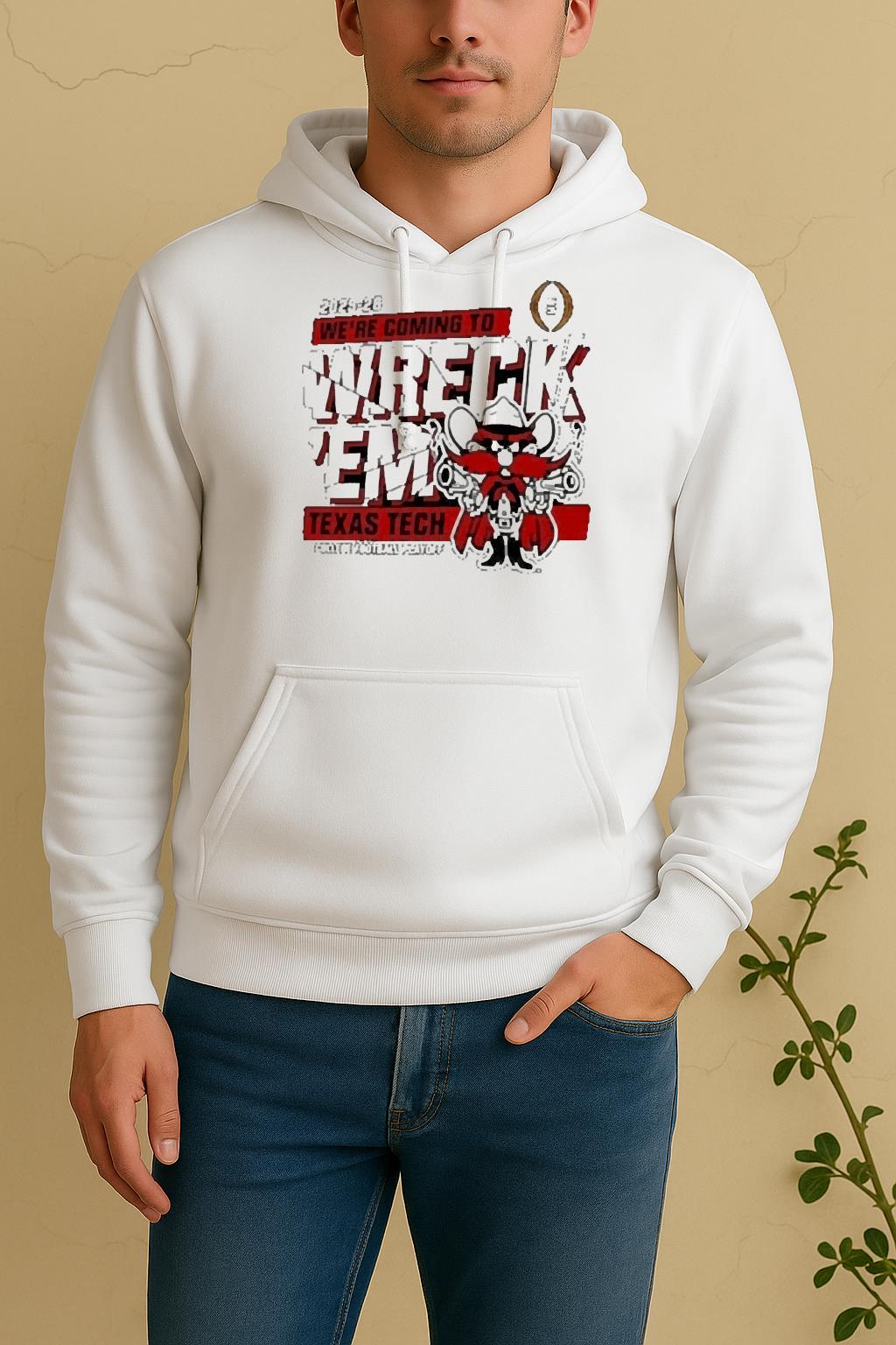 Official Texas Tech Red Raiders 2025 2026 Cfp Were Coming To Wreckem Shatter Unisex Hoodie