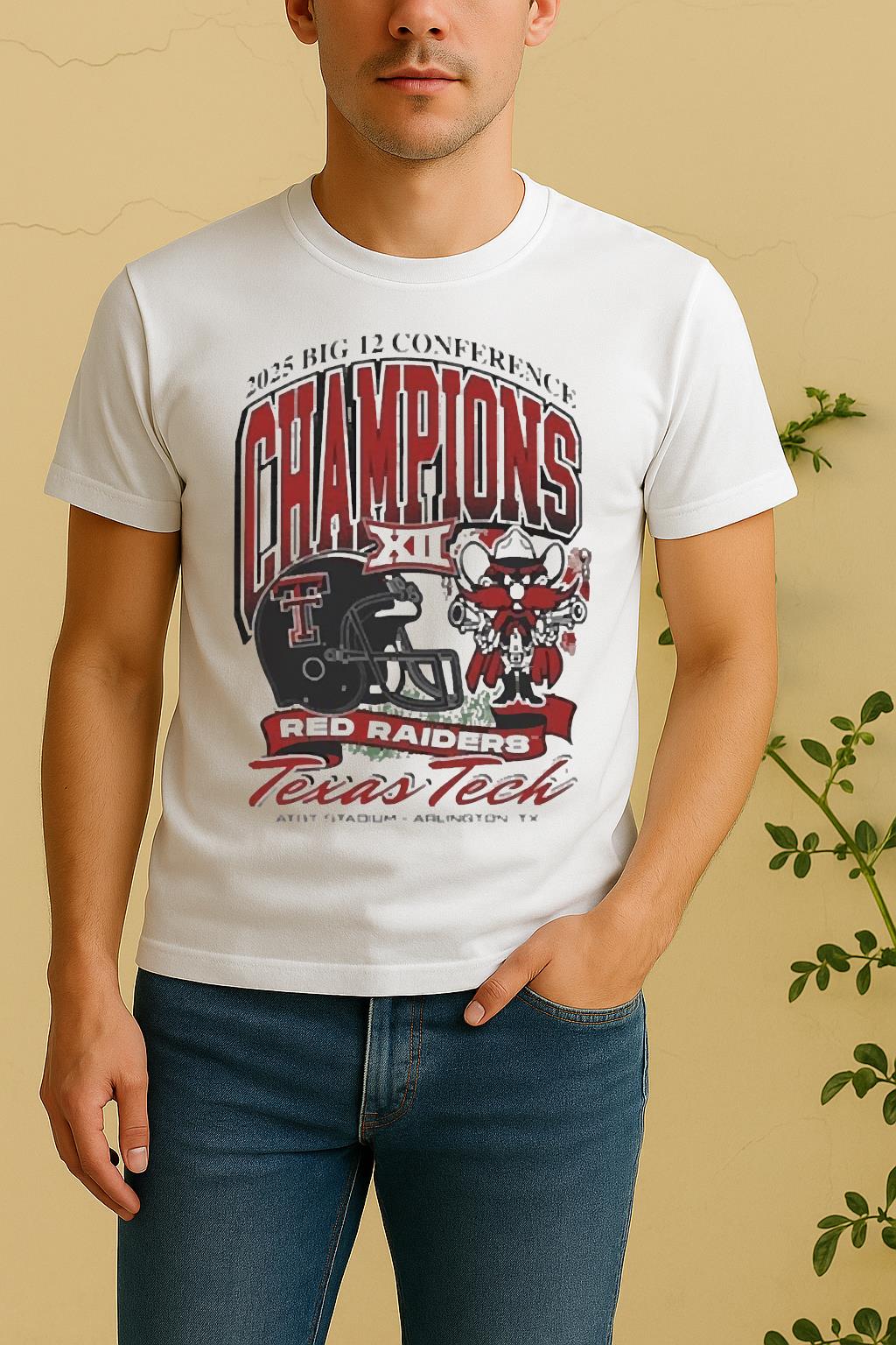 Official Texas Tech Red Raiders 2025 Big 12 Football Champions Mascoshirt