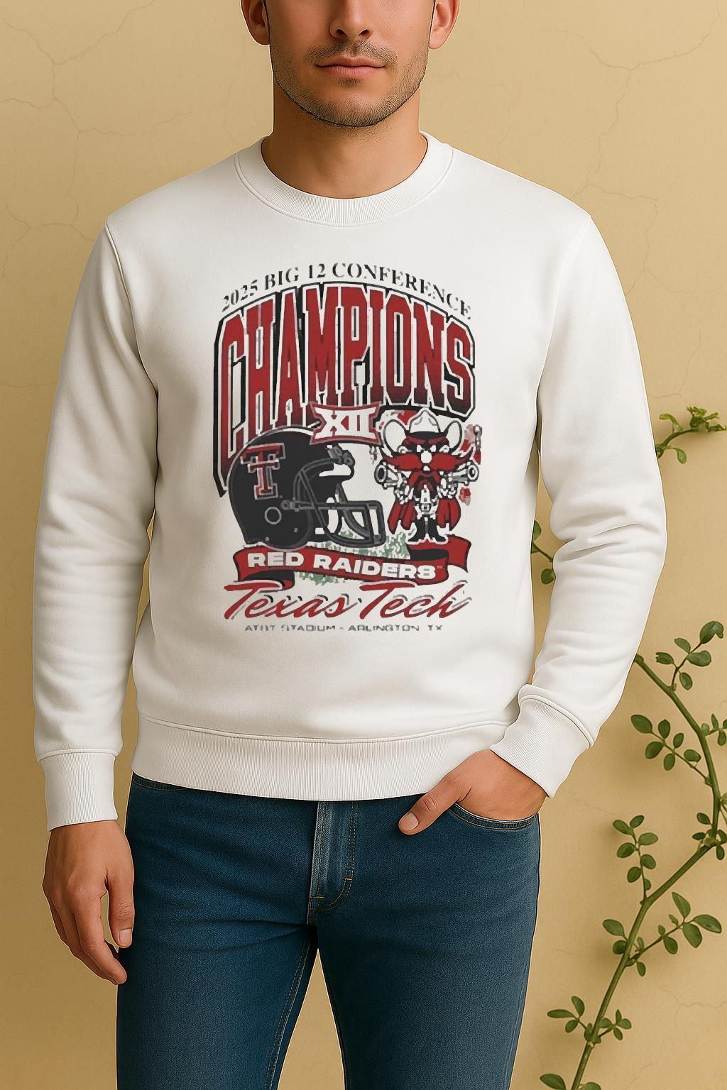 Official Texas Tech Red Raiders 2025 Big 12 Football Champions MascosSweater