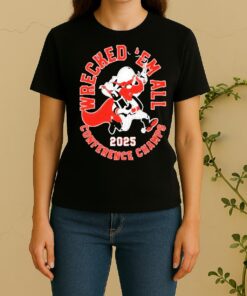 Official Texas Tech Red Raiders 2025 Wrecked Em Conference Champs Women Shirt