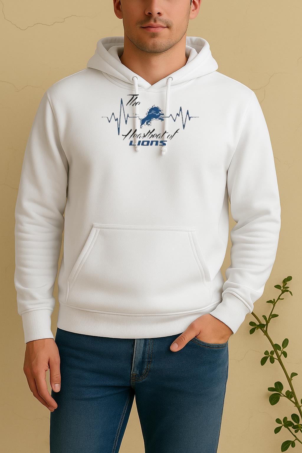 Official The Heartbeat Of Lions Detroit Lions Unisex Hoodie