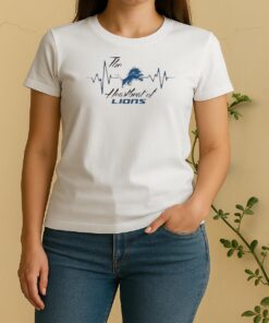 Official The Heartbeat Of Lions Detroit Lions Women Shirt