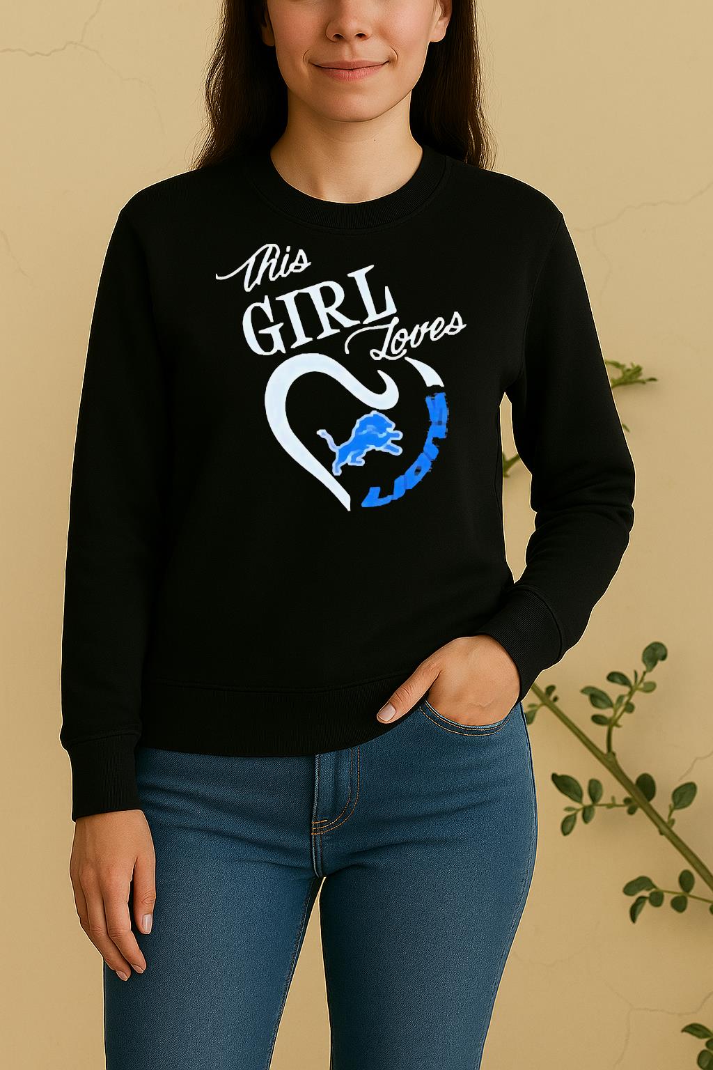Official This Girl Loves Detroit Lions Sweater