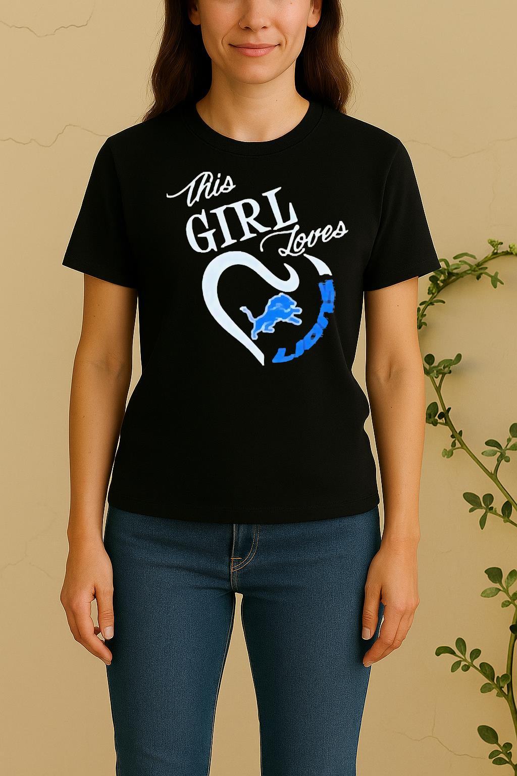 Official This Girl Loves Detroit Lions Women Shirt