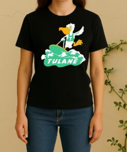 Official Tulane Green Wave Mascot Surfboard Logo Women Shirt