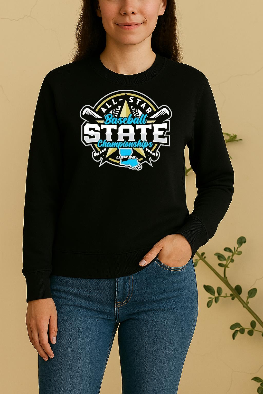 Official Usssa Baton Rouge All Star Baseball State Championship 2025 Sweater