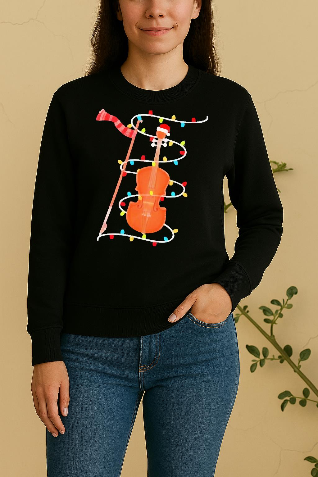 Official Violin Christmas Lights Sweater