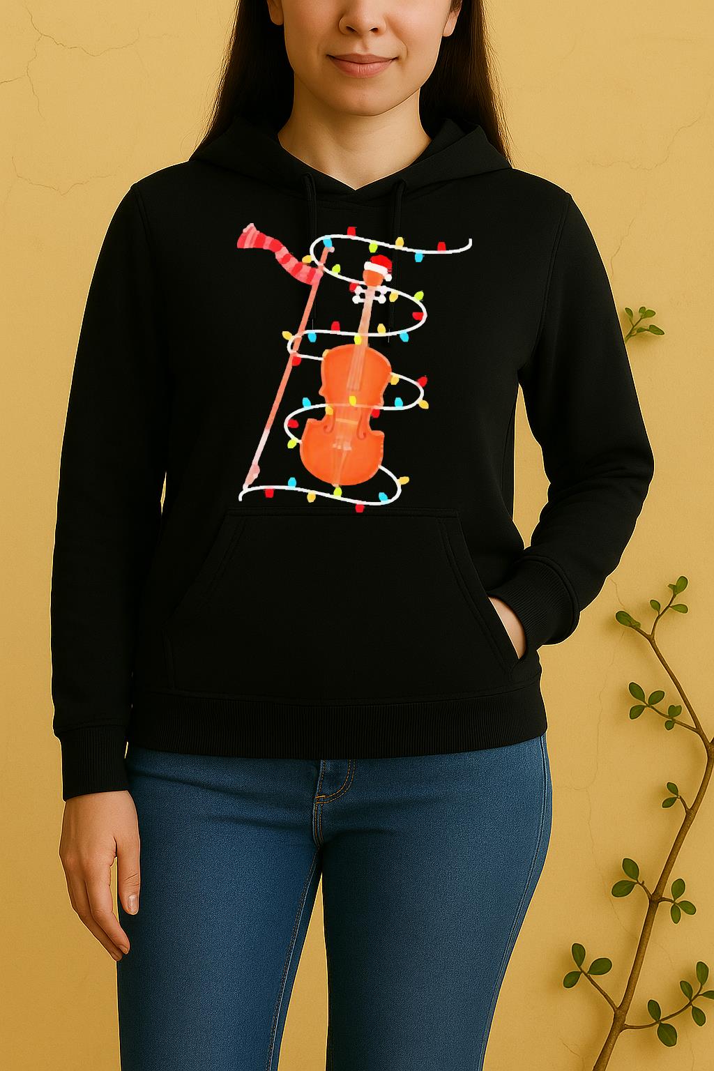 Official Violin Christmas Lights Unisex Hoodie