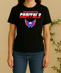 Official Washington Capitals Team Logo Youth Black Women Shirt
