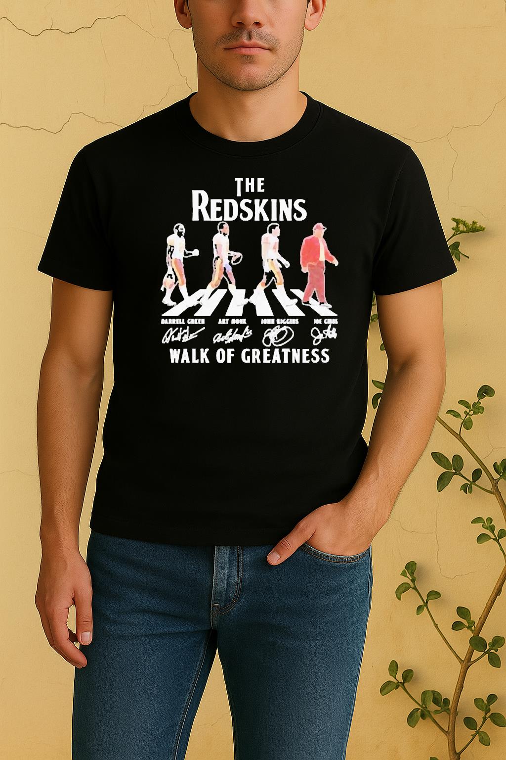 Official Washington Commanders The Redskins Walk Of Greatness Road Abbey Signatures Shirt by Bino Shirt – Custom Graphic T-Shirt