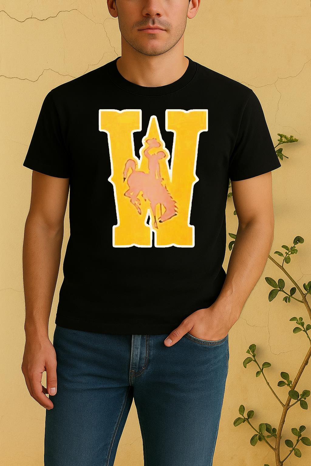 Official Wyoming Cowboys Wrestling Champion Brown Icon Logo Shirt by Bino Shirt – Custom Graphic T-Shirt