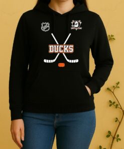 Officials Anaheim Ducks X Motorcyles Harley Davidson Skeleton Double Sided Graphic Unisex Hoodie