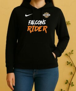 Officials Atlanta Falcons Ghost Rider Harley Davidson Motorcycle Double Sided Graphic Unisex Hoodie