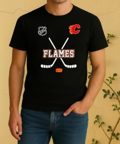 Officials Calgary Flames X Motorcyles Harley Davidson Skeleton Double Sided Graphic Shirt