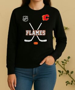 Officials Calgary Flames X Motorcyles Harley Davidson Skeleton Double Sided Graphic Sweater