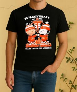Officials Charlie Brown Fist Bump Snoopy 59Th Anniversary 1967 2026 Cincinnati Bengals Thank You For The Memories Skyline Shirt