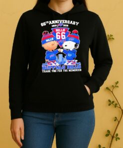 Officials Charlie Brown Fist Bump Snoopy 66Th Anniversary 1960 2026 Buffalo Bills Thank You For The Memories Skyline Unisex Hoodie